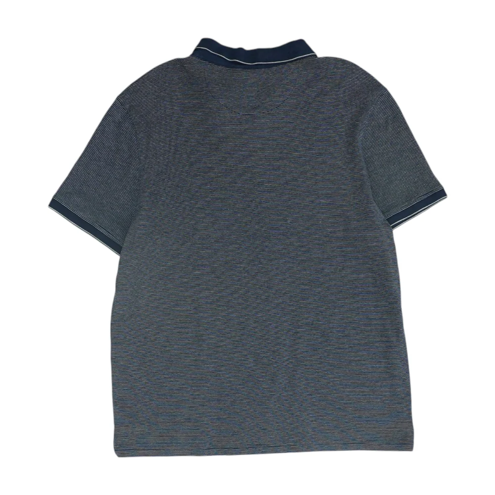 Navy Striped Short Sleeve Polo - Image 2