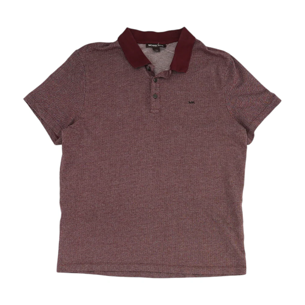 Maroon Abstract Short Sleeve Polo