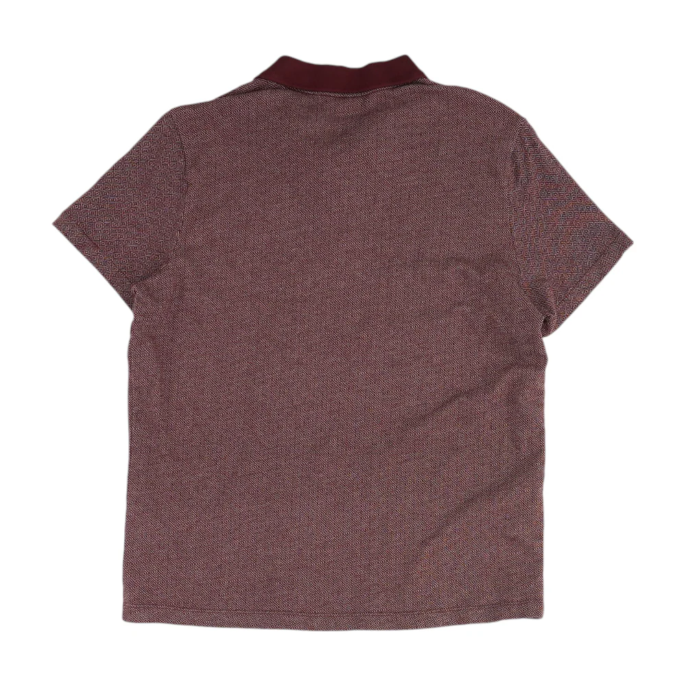 Maroon Abstract Short Sleeve Polo - Image 2