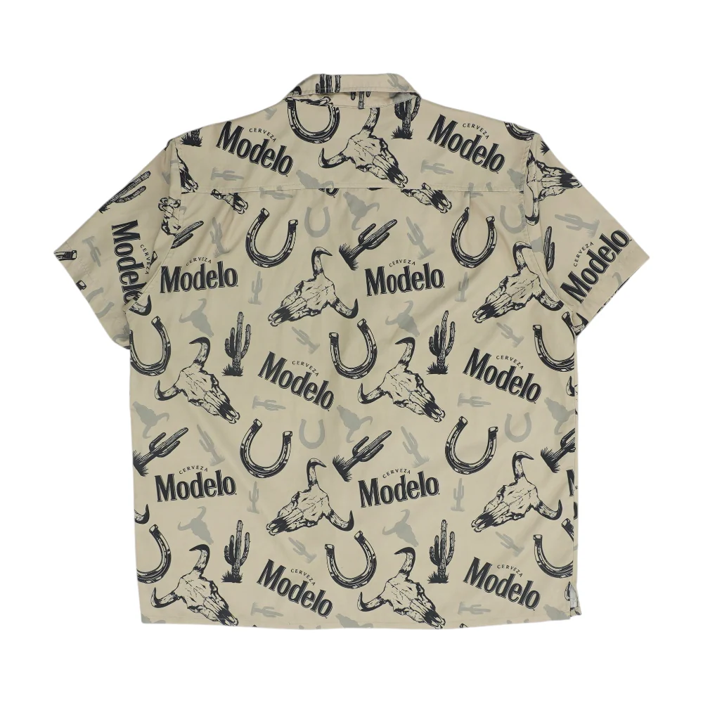 Khaki Print Short Sleeve Button Down - Image 2