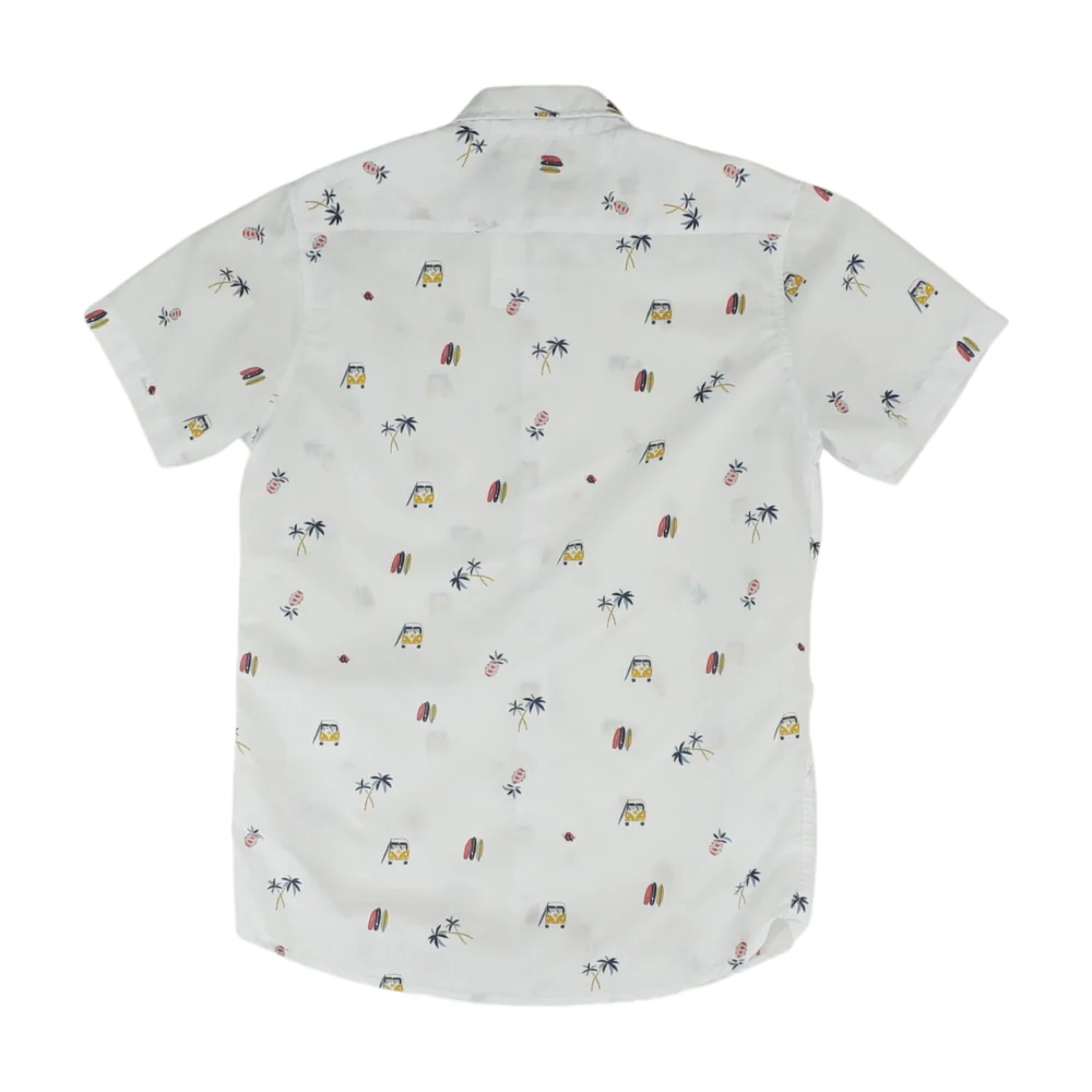 White Tropical Short Sleeve Button Down - Image 2