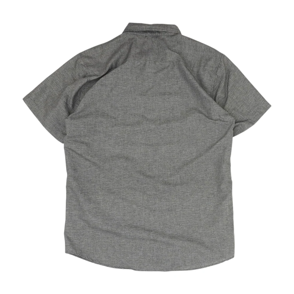 Gray Solid Short Sleeve Button Down - Image 2