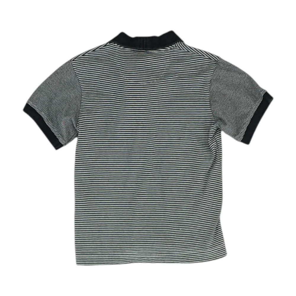 Navy Striped Short Sleeve Polo - Image 2