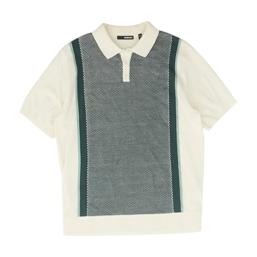 Beige Abstract Short Sleeve Polo
