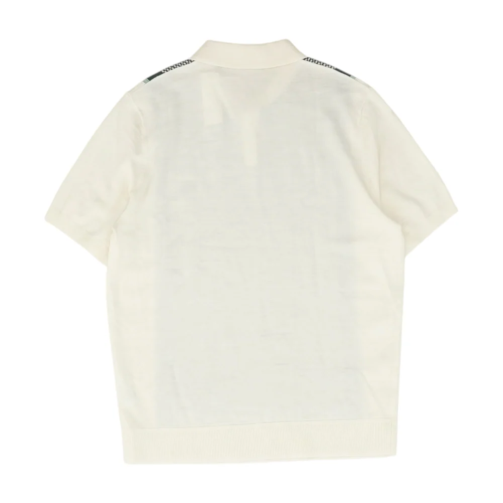 Beige Abstract Short Sleeve Polo - Image 2