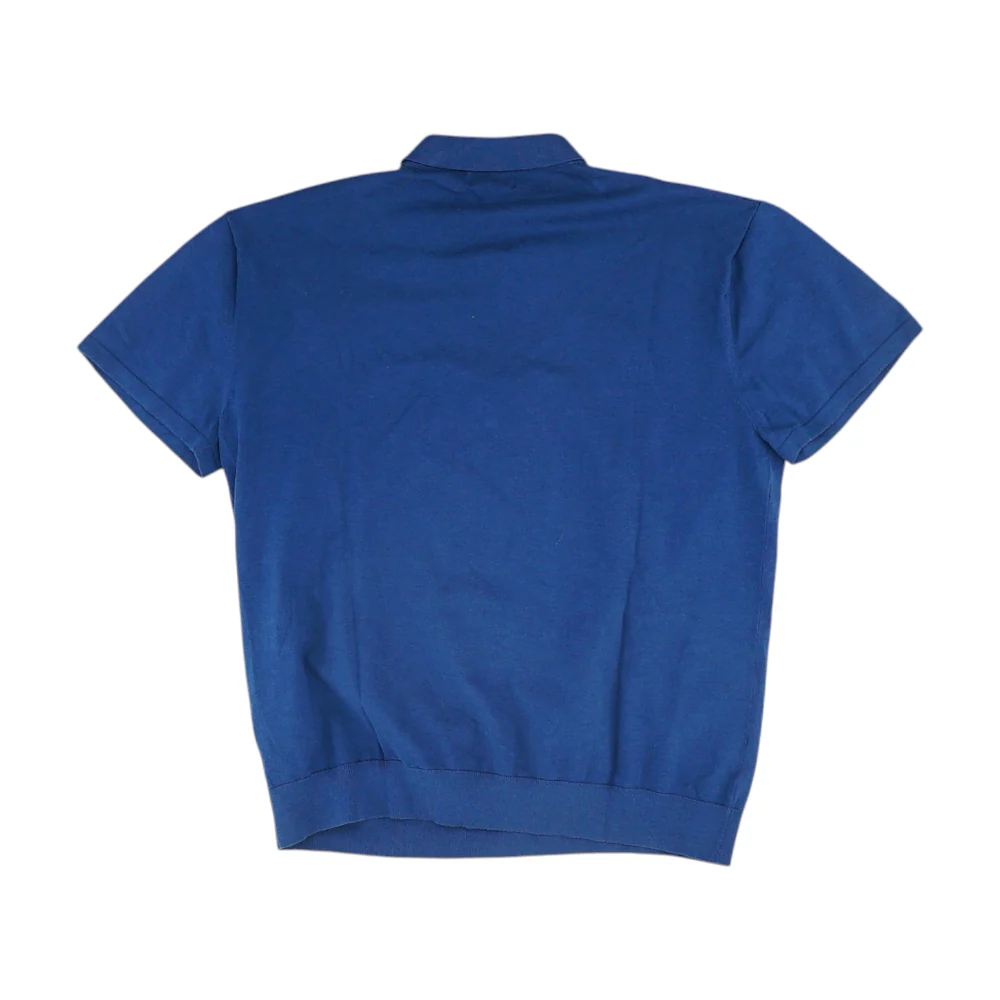 Blue Solid Short Sleeve Polo - Image 2