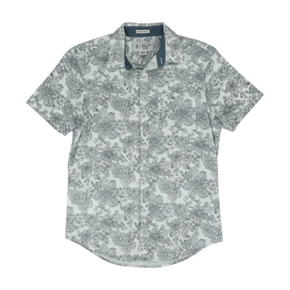 Navy Floral Short Sleeve Button Down