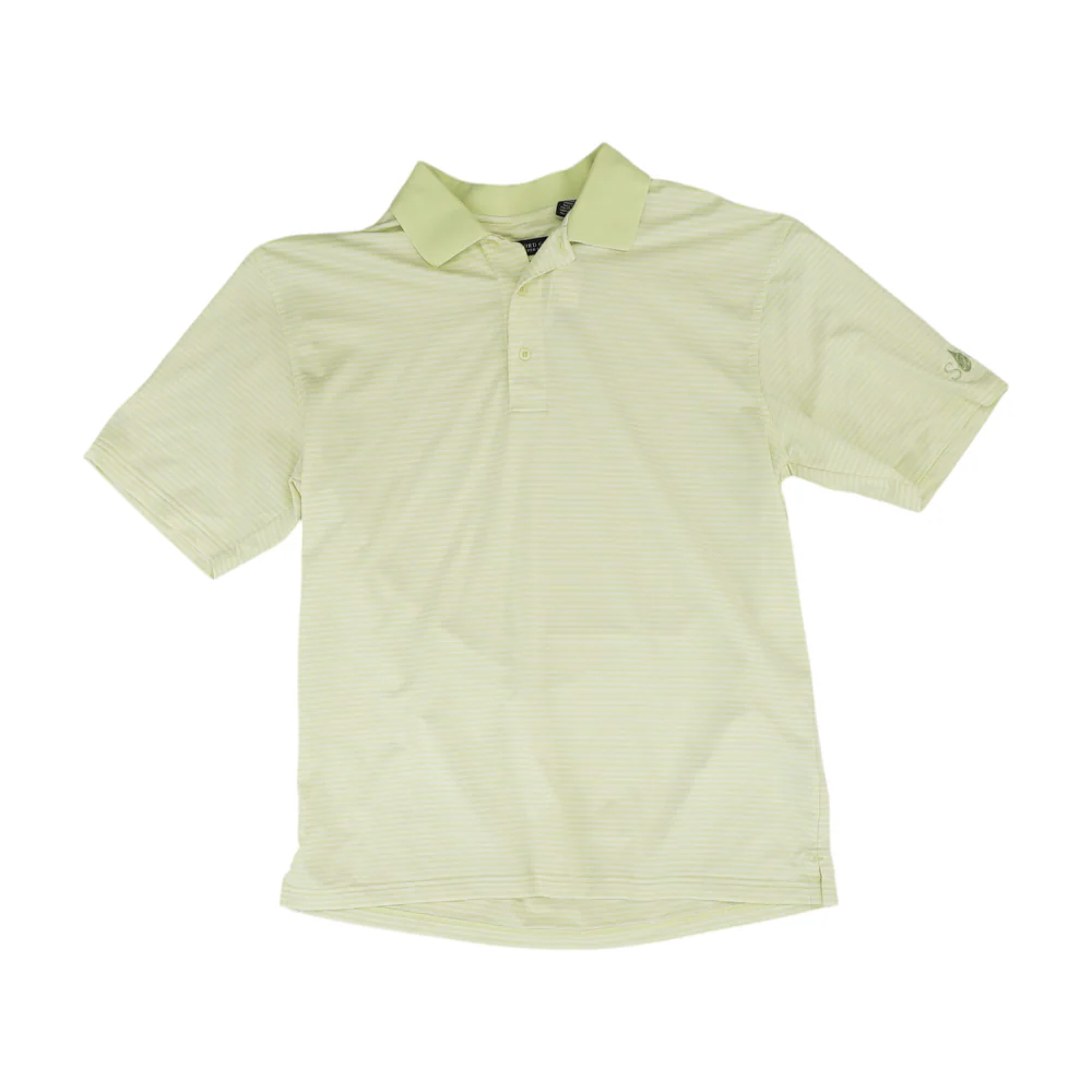 Neon Green Striped Short Sleeve Polo