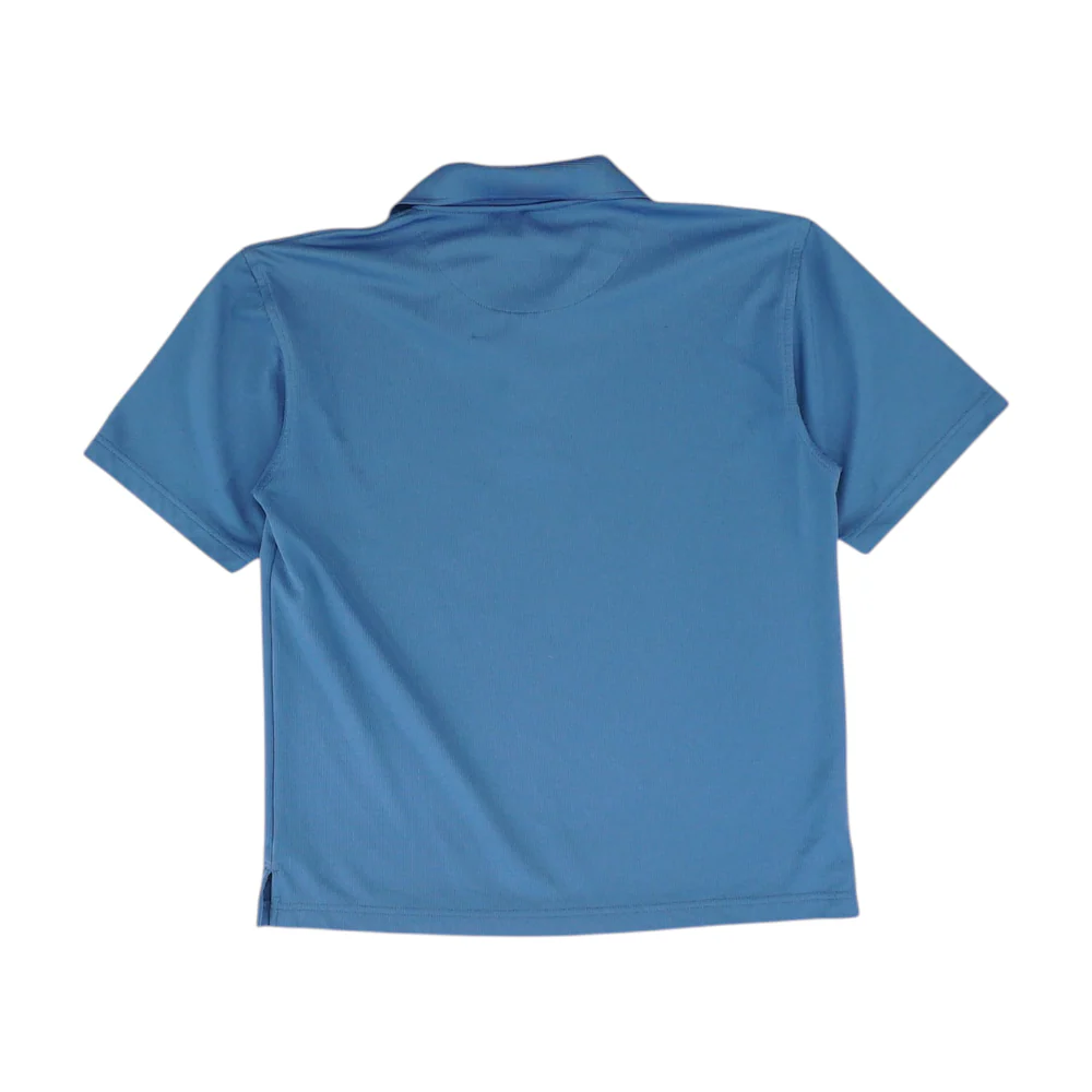 Blue Solid Short Sleeve Polo - Image 2