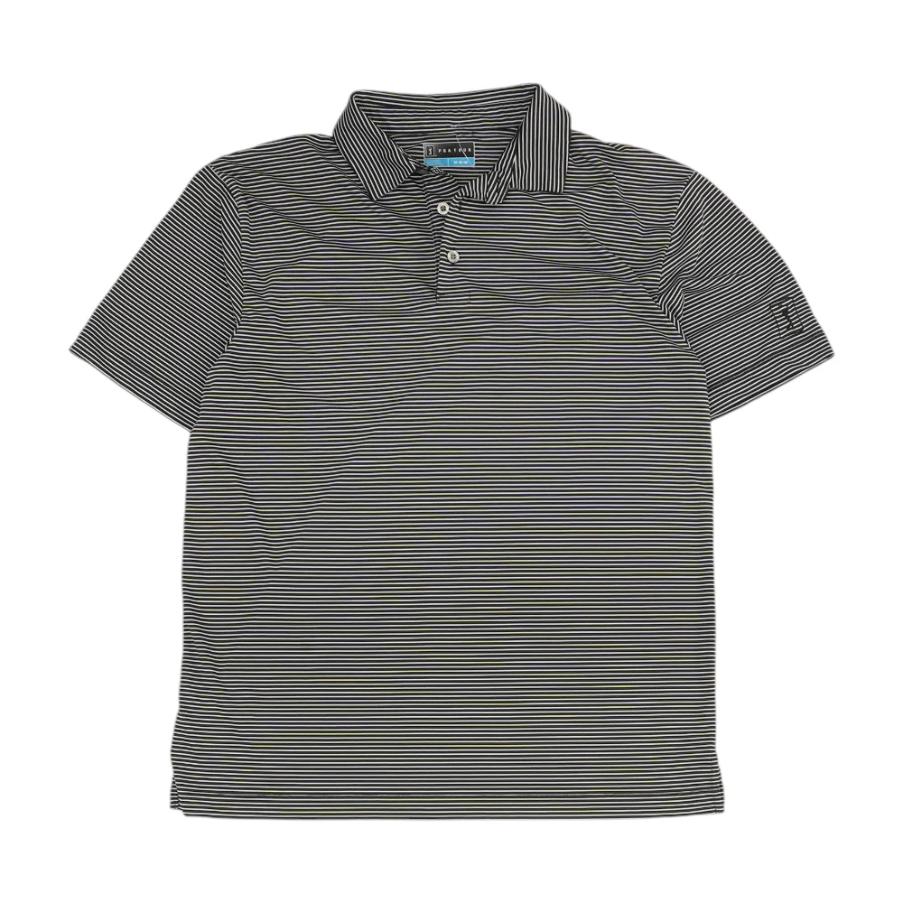 Black Striped Short Sleeve Polo