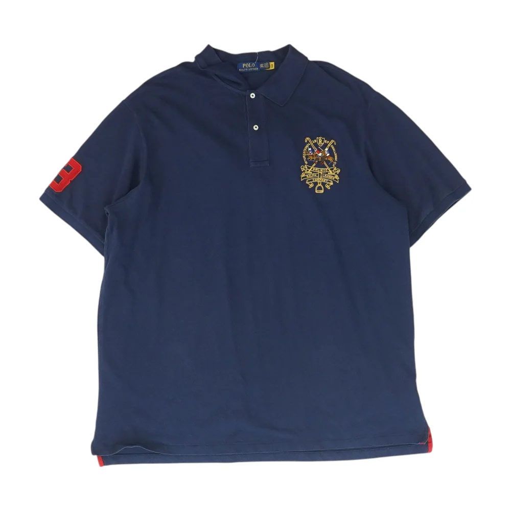 Navy Solid Short Sleeve Polo