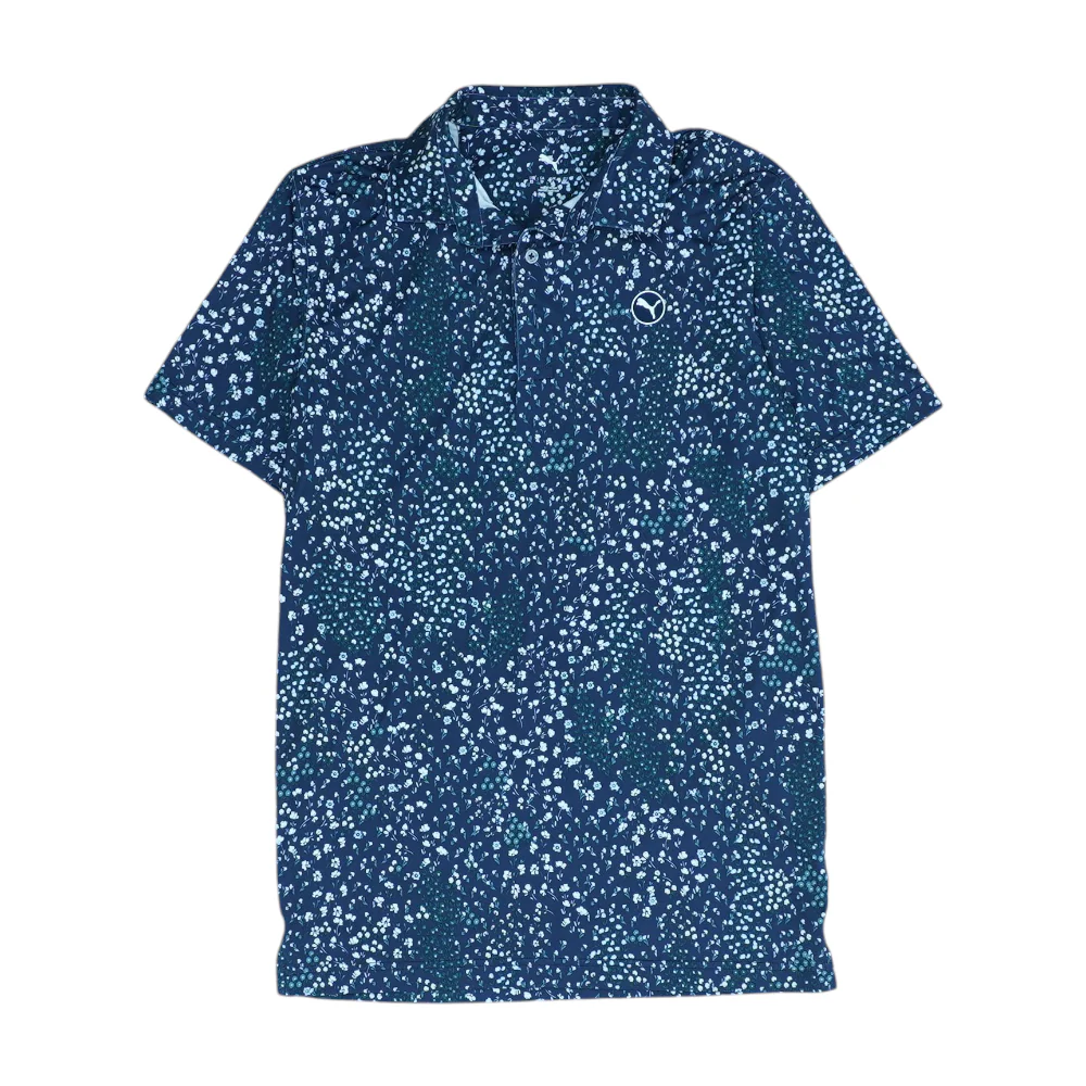 Navy Floral Short Sleeve Polo