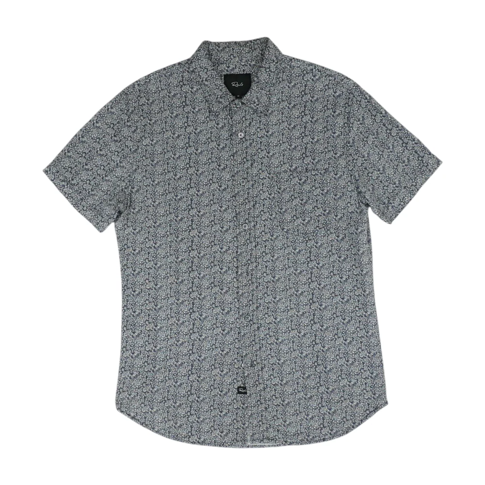 Navy Floral Short Sleeve Button Down
