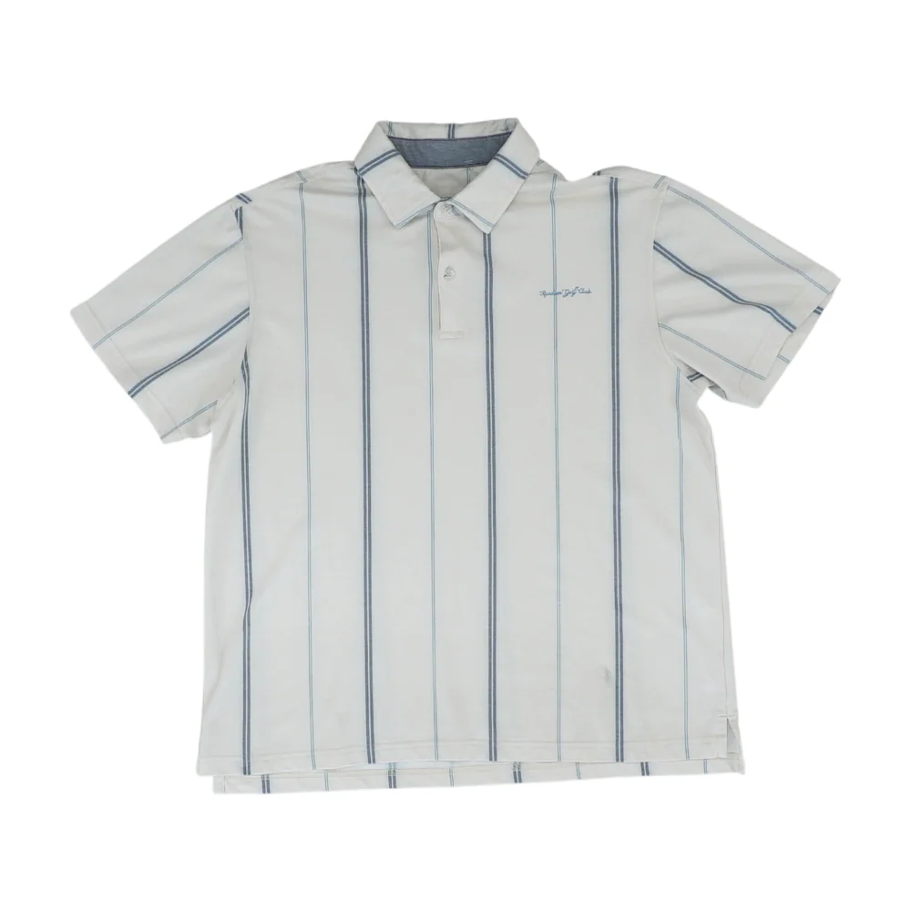 Ivory Striped Short Sleeve Polo
