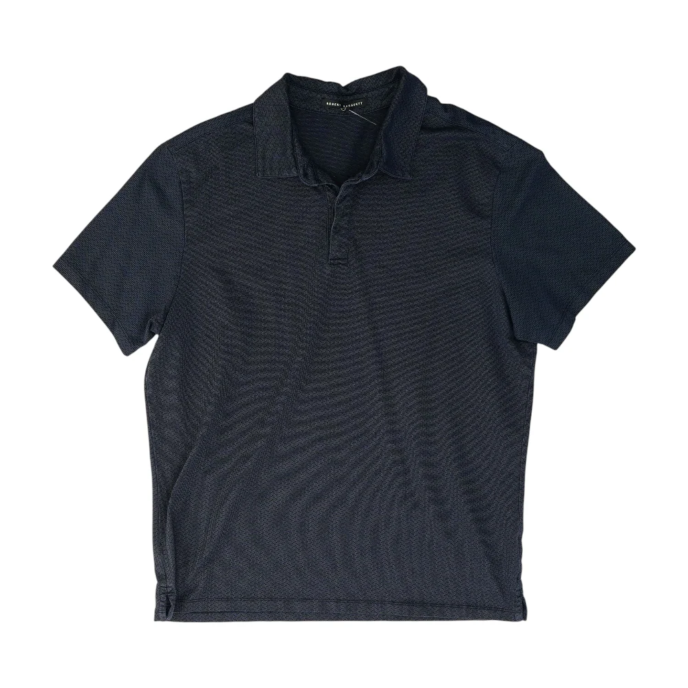 Navy Abstract Short Sleeve Polo