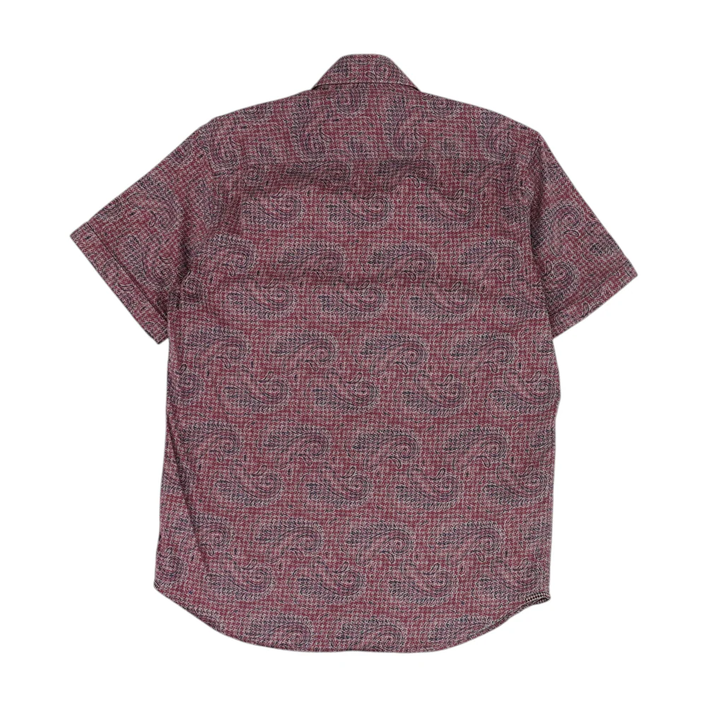 Red Print Short Sleeve Button Down - Image 2