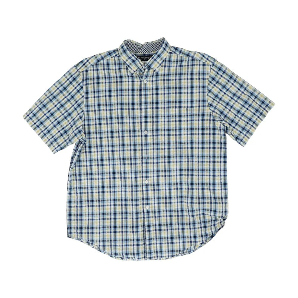 Blue Check Short Sleeve Button Down