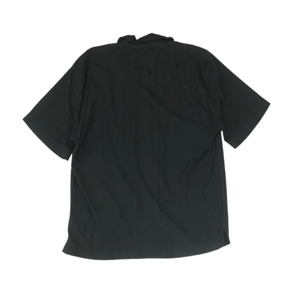 Black Solid Short Sleeve Button Down - Image 2