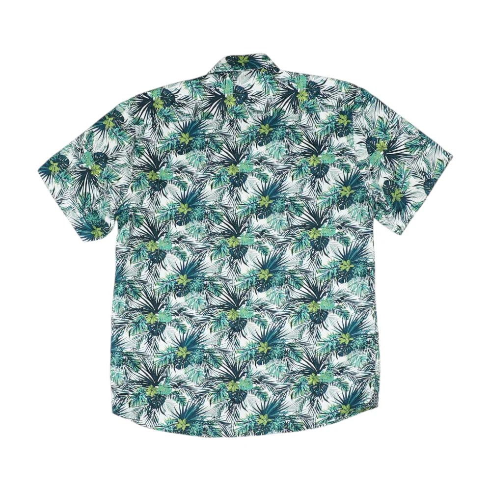 White Tropical Short Sleeve Button Down - Image 2