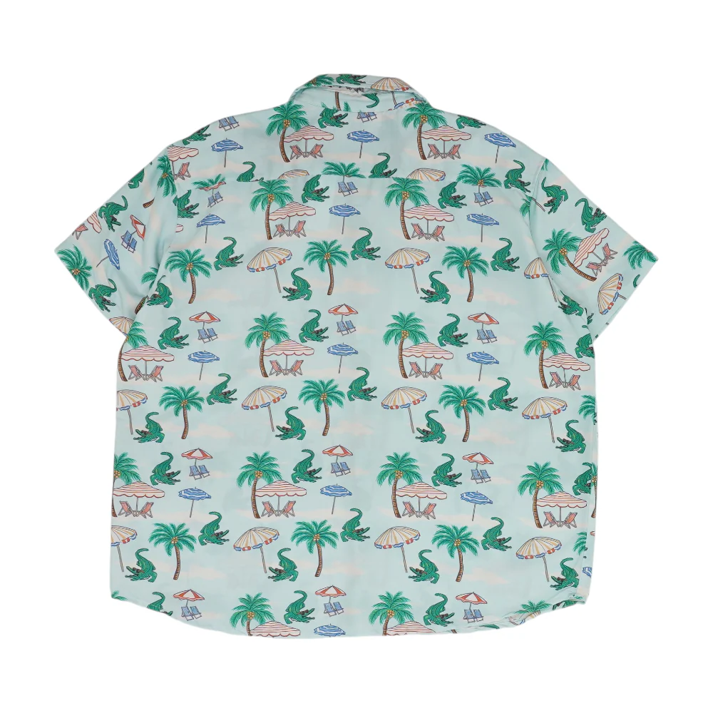 Blue Graphic Short Sleeve Button Down - Image 2