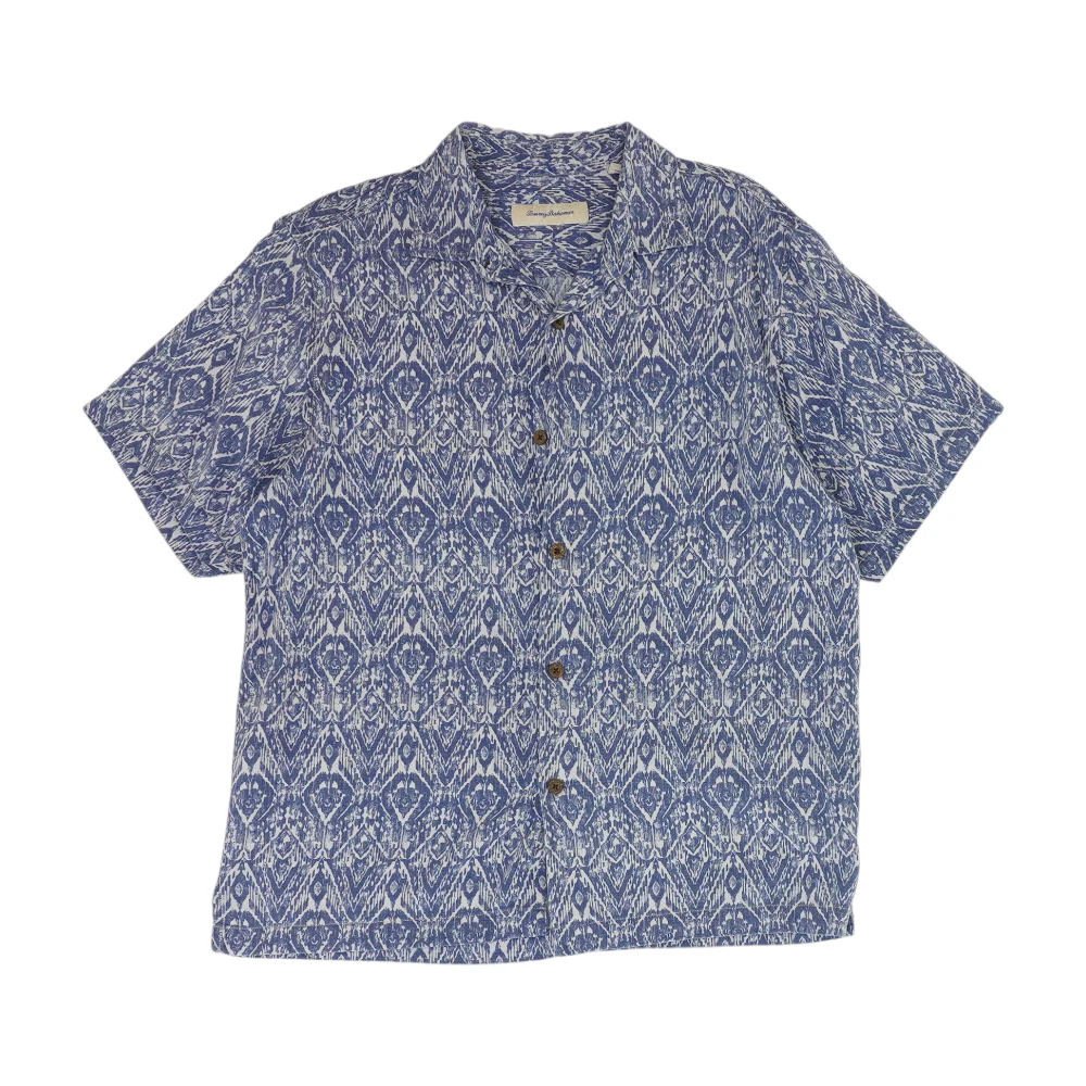 Blue Print Short Sleeve Button Down