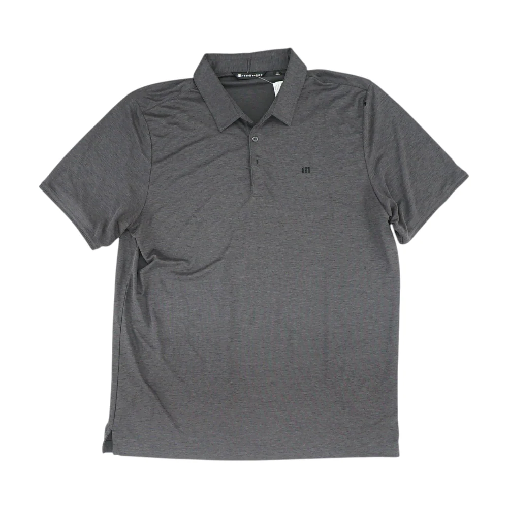 Gray Solid Short Sleeve Polo