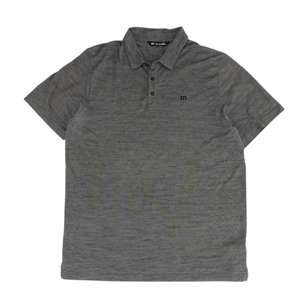 Gray Solid Short Sleeve Polo
