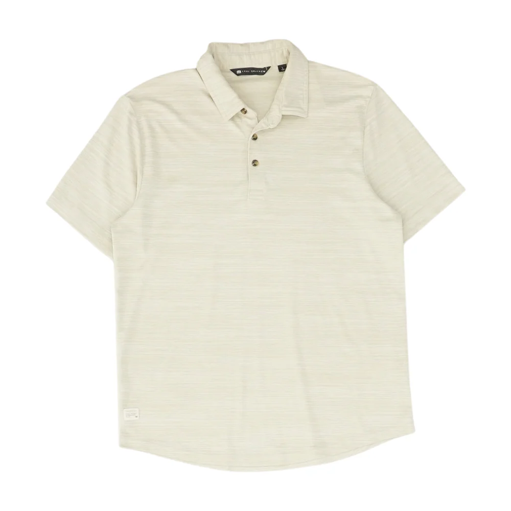 Beige Solid Short Sleeve Polo