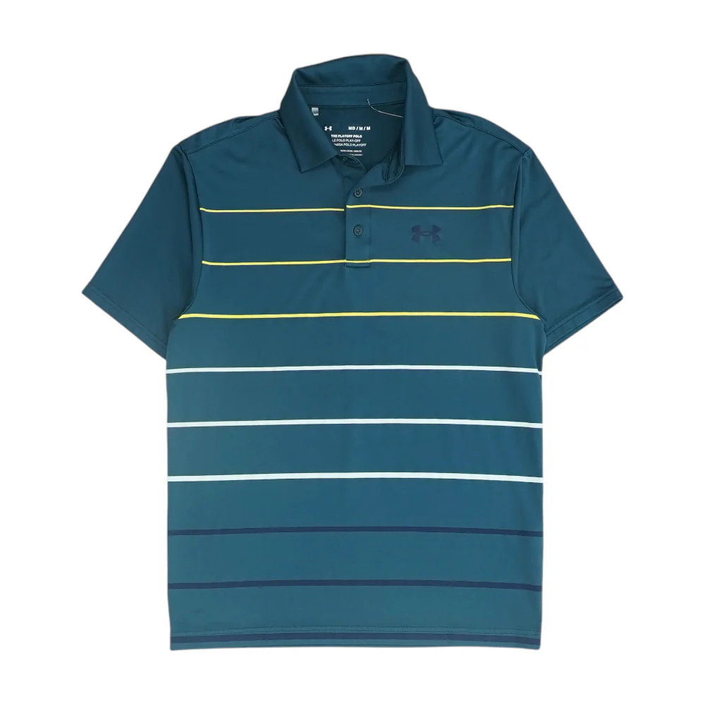 Green Striped Short Sleeve Polo