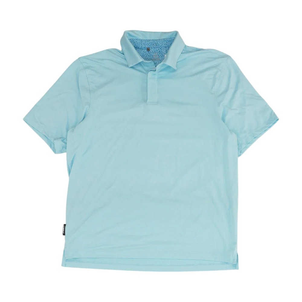 Blue Solid Short Sleeve Polo