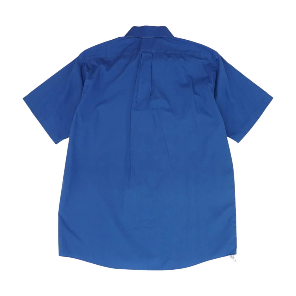 Blue Solid Short Sleeve Button Down - Image 2