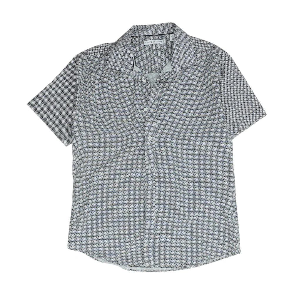 Navy Abstract Short Sleeve Button Down