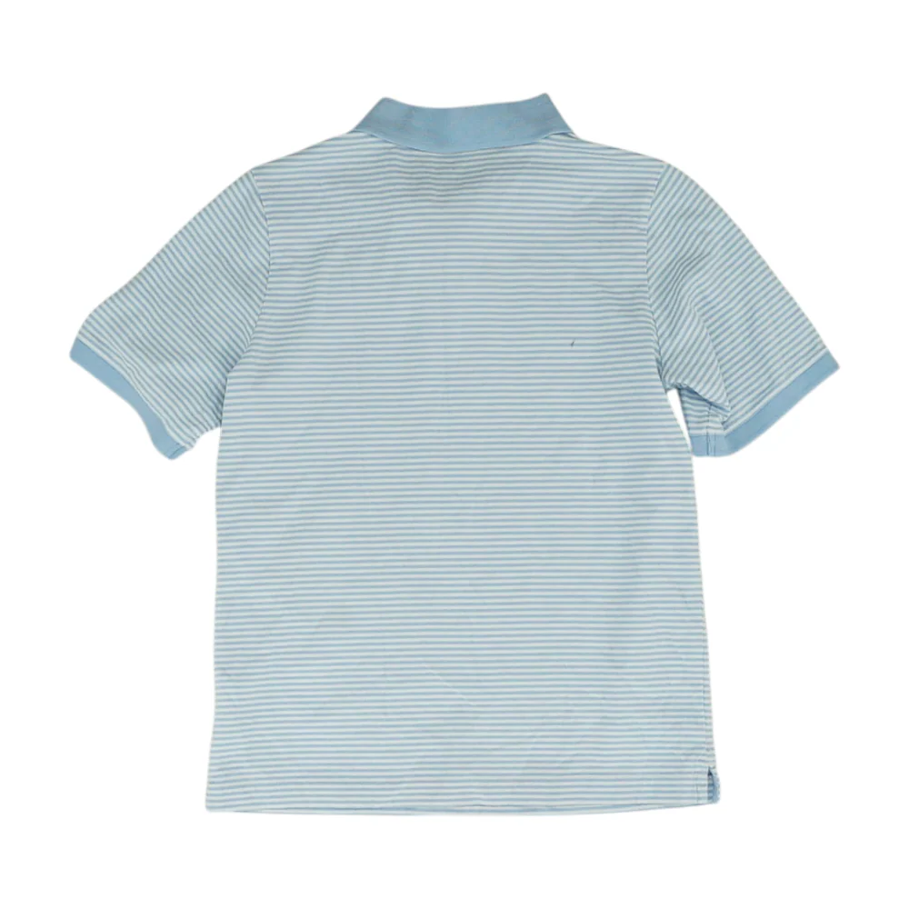 Blue Striped Short Sleeve Polo - Image 2