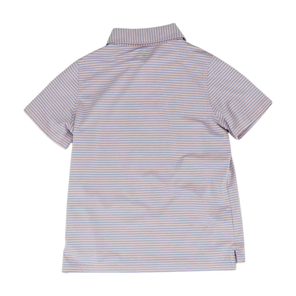 Pink Striped Short Sleeve Polo - Image 2