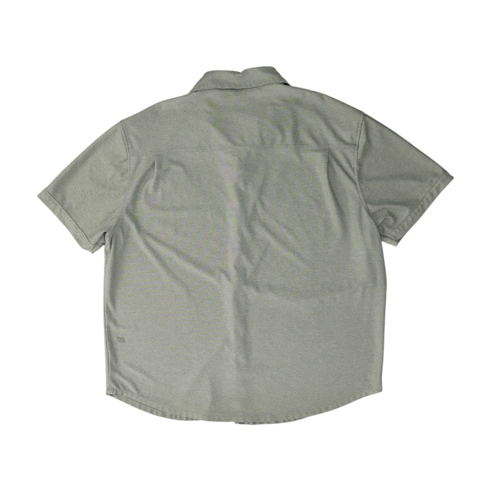 Gray Solid Short Sleeve Button Down - Image 2