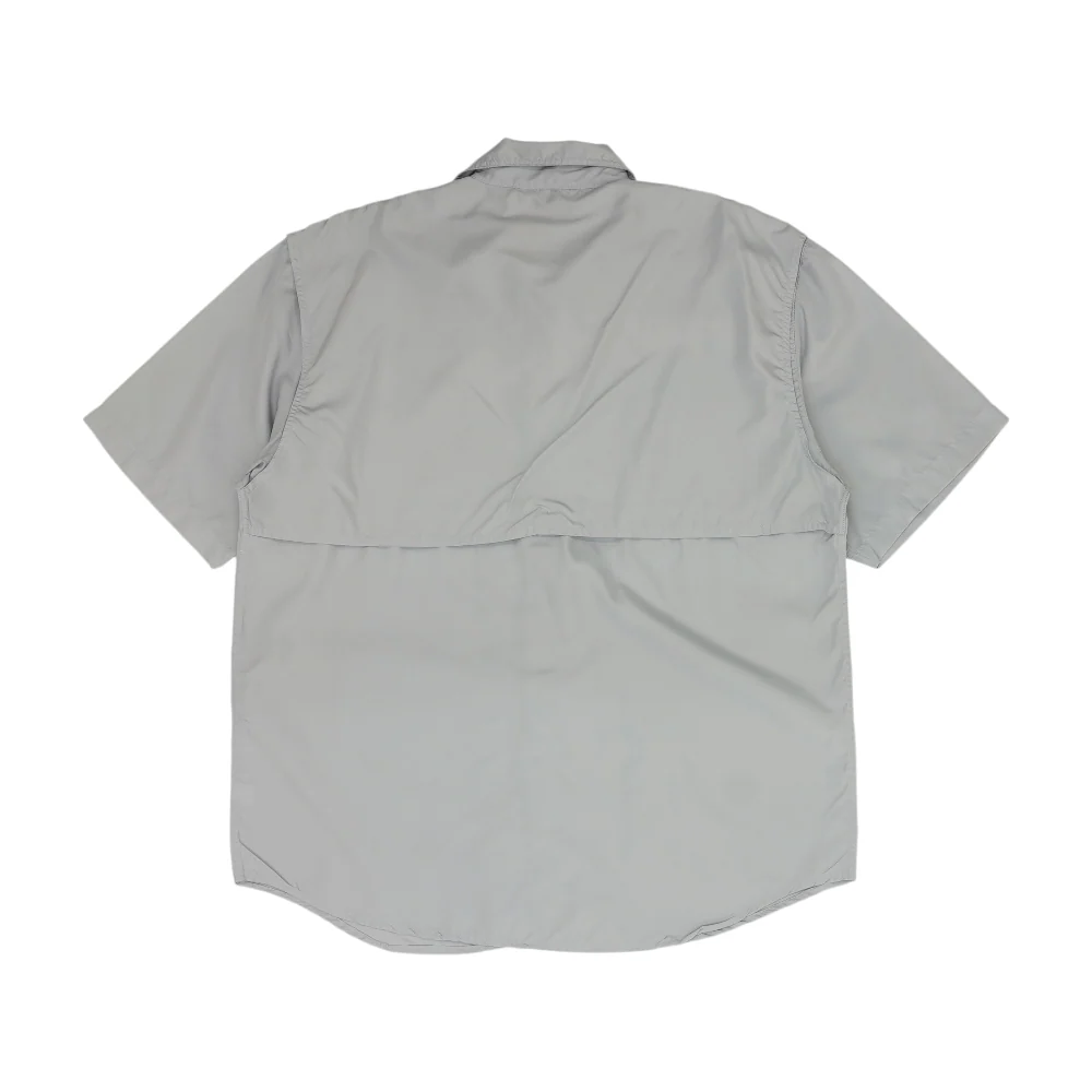 Gray Solid Short Sleeve Button Down - Image 2