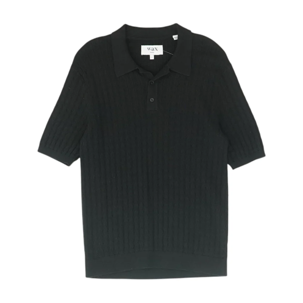 Black Solid Short Sleeve Polo