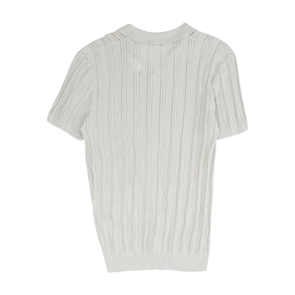 Beige Solid Short Sleeve Polo - Image 2