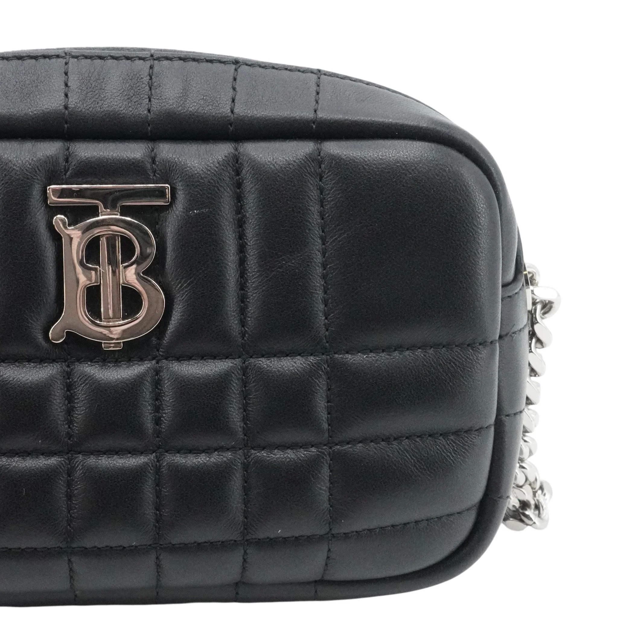 Black Quilted Leather Mini Lola Camera Bag - Image 5