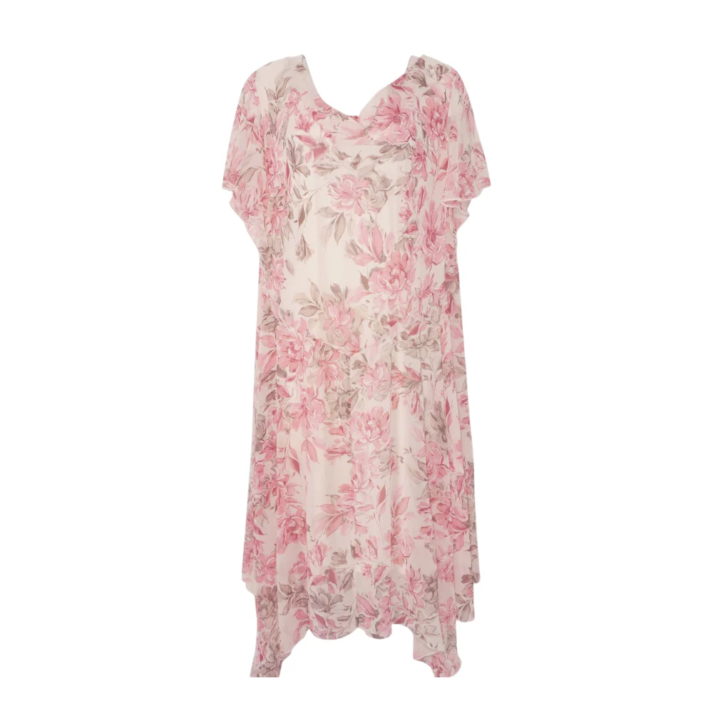 Pink Plus Floral Midi Dress