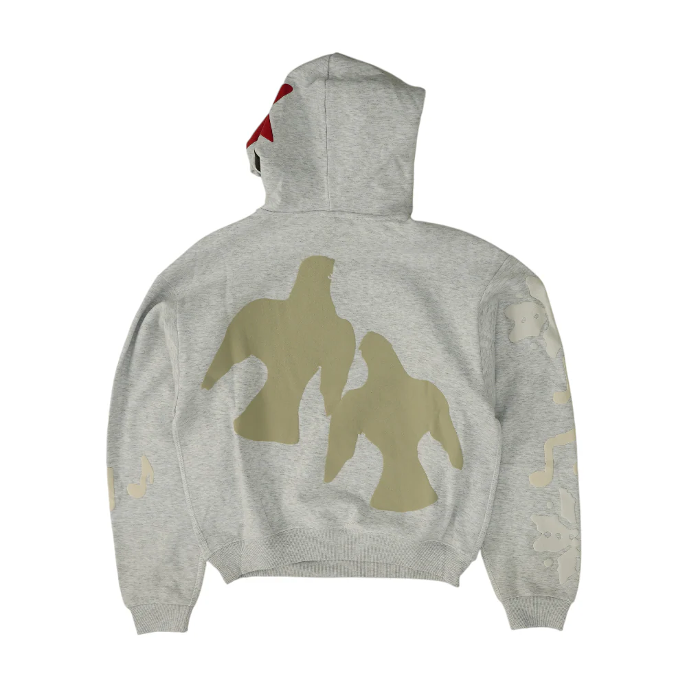 Gray Graphic Hoodie Pullover - Image 2