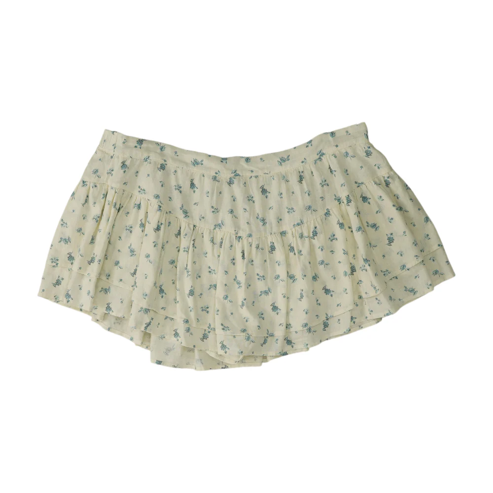 Ivory Floral Mini Skirt
