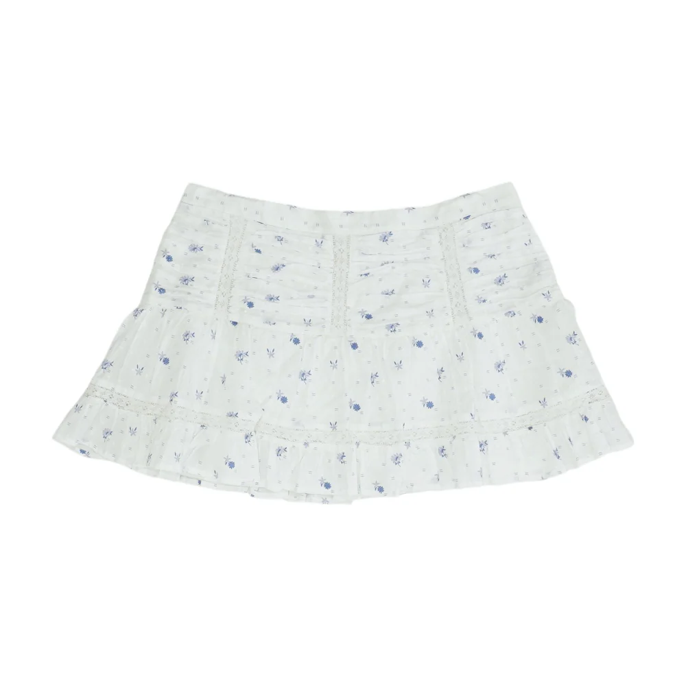 White Floral Mini Skirt