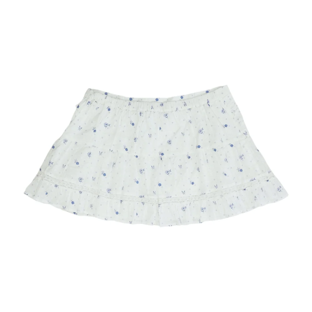 White Floral Mini Skirt - Image 2