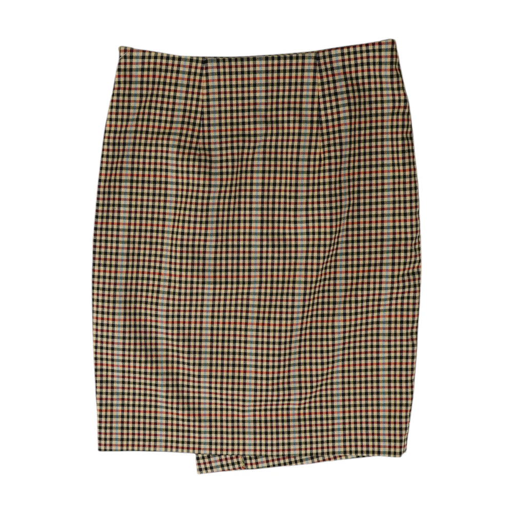Khaki Petite Check Mini Skirt - Image 2