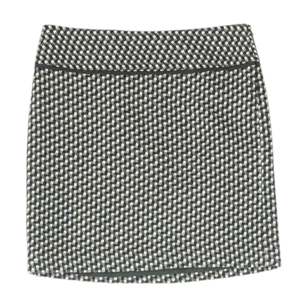 Black Abstract Mini Skirt