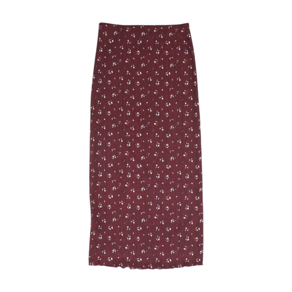 Maroon Floral Midi Skirt - Image 2
