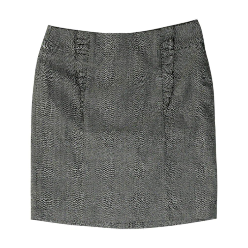 Black Petite Herringbone Mini Skirt