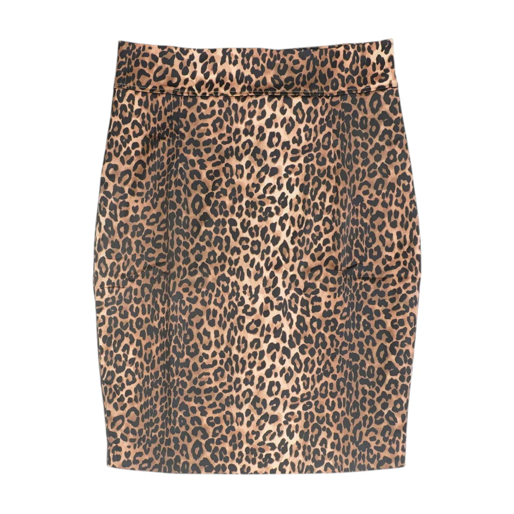 Brown Animal Print Midi Skirt