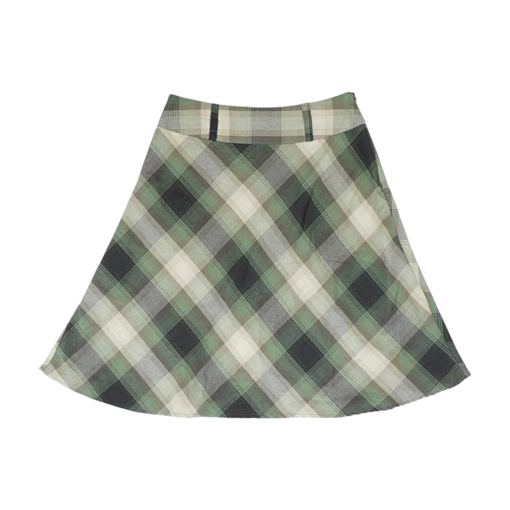 Brown Plaid Midi Skirt